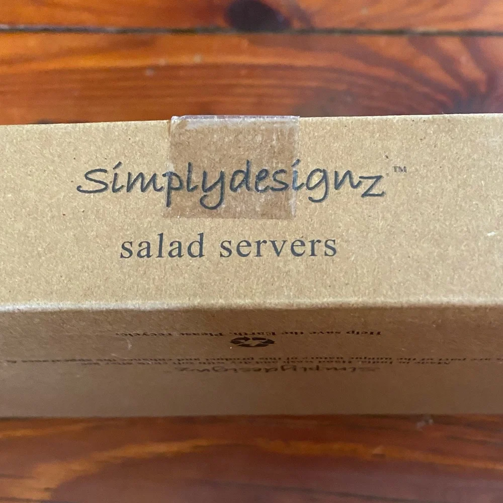 SimplyDesignz Amber Glass Handle Salad Serving Set NWT